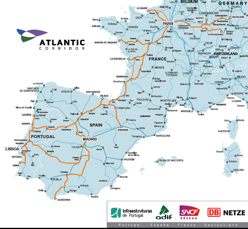 Galicia, Asturias Cantabria y León se integrarán en el Corredor Atlántico antes de 2021