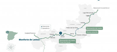 Las obras en el tramo Monforte Lugo obligan a suspender el paso de trenes durante tres días