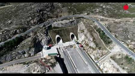 Las obras del AVE gallego,  entre Pedralba y Ourense, a vista de dron